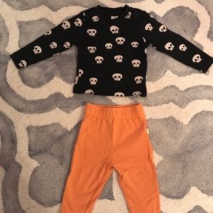 Hallmark Baby Halloween Skull Shirt & Orange Pants